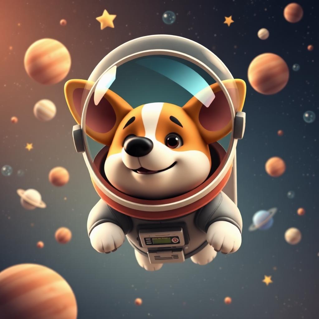 Cosmo the Corgi — Space Explorer pet portrait